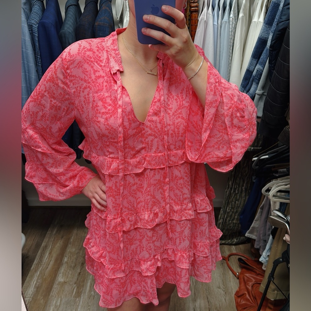 Karlie Pink Ruffle Tiered Dress Size Medium‎ - Picture 10 of 12